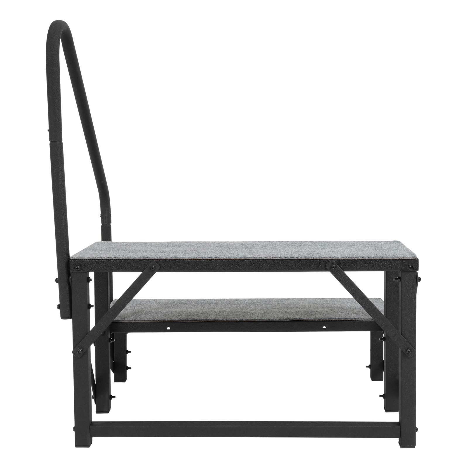 2 Steps Ladder RV Step w/Handrail For Trailer Travel Camper Mobile Home Stairs