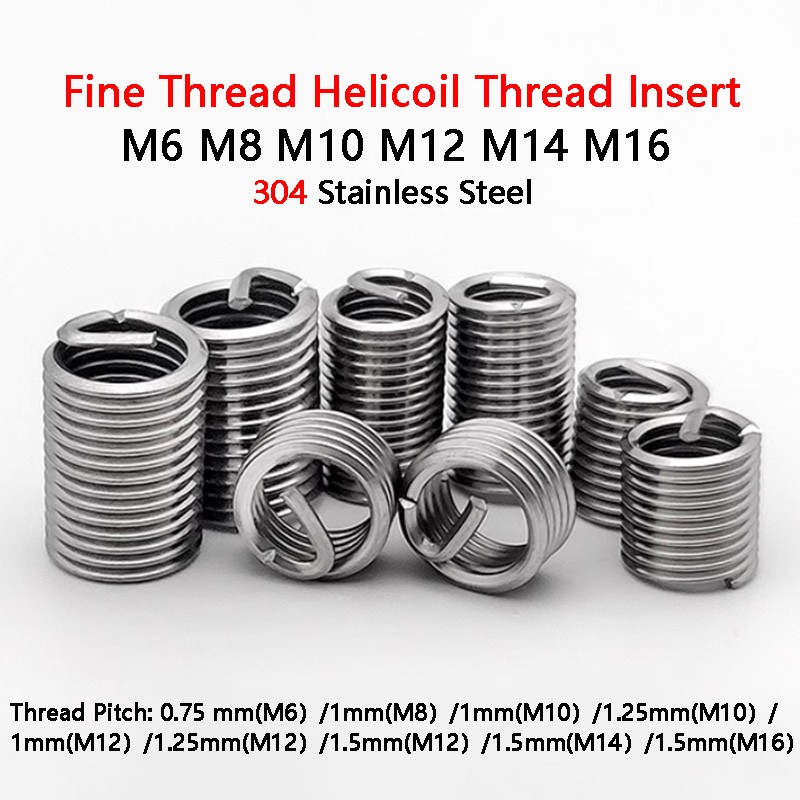 Fine Thread Helicoil Thread Insert 304 Stainless Steel Thread Repair Wire Insert
