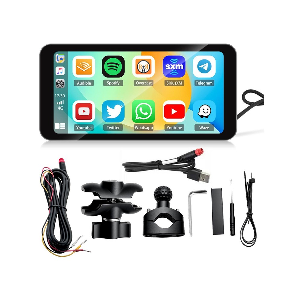 Motorcycle GPS Navigation Wireless Portable Carplay/Android Waterproof