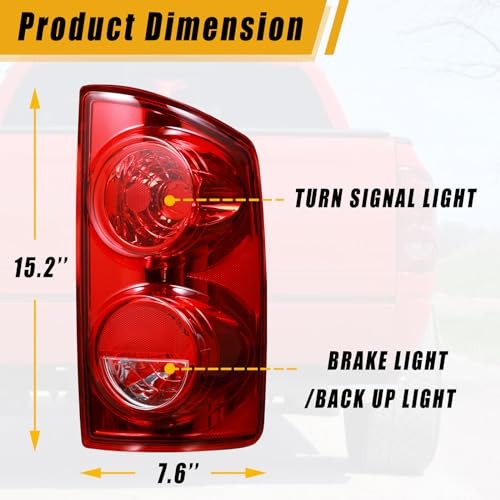 Tail Light Compatible With 2007 2008 2009 Dodge Ram Driver And Passenger Side