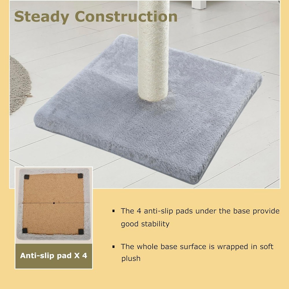 34" Vertical Cat Scratching Post with Interactive Ball for Healthy Claw Care