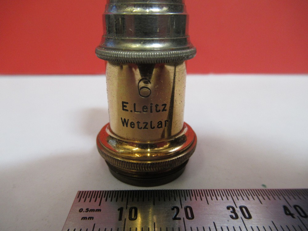 ANTIQUE BRASS LEITZ GERMANY OBJECTIVE "6" MICROSCOPE PART AS PICTURED G4-A-102