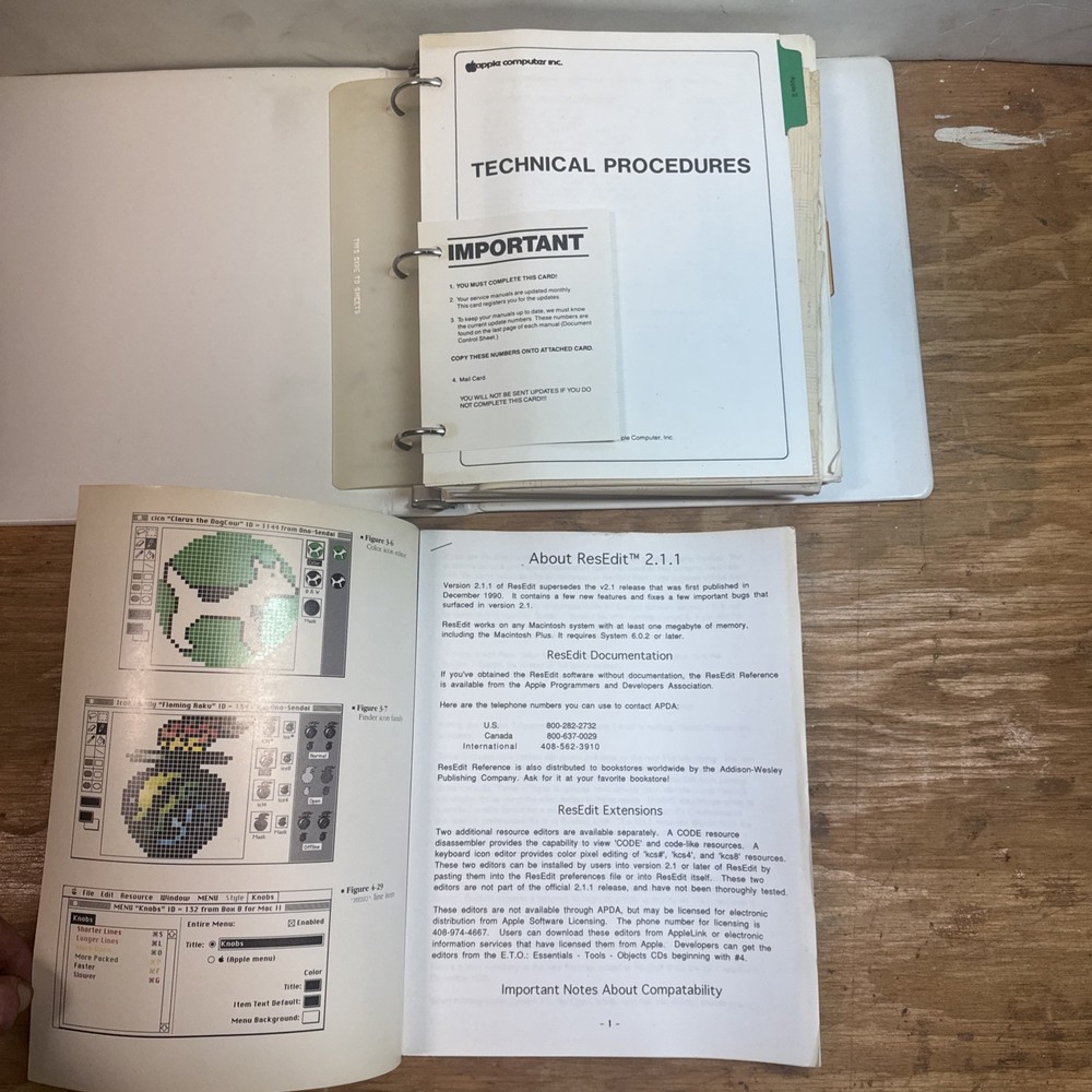 Apple Service Binder Technical Procedures Vol 1 + ResEdit Reference Version 2.1