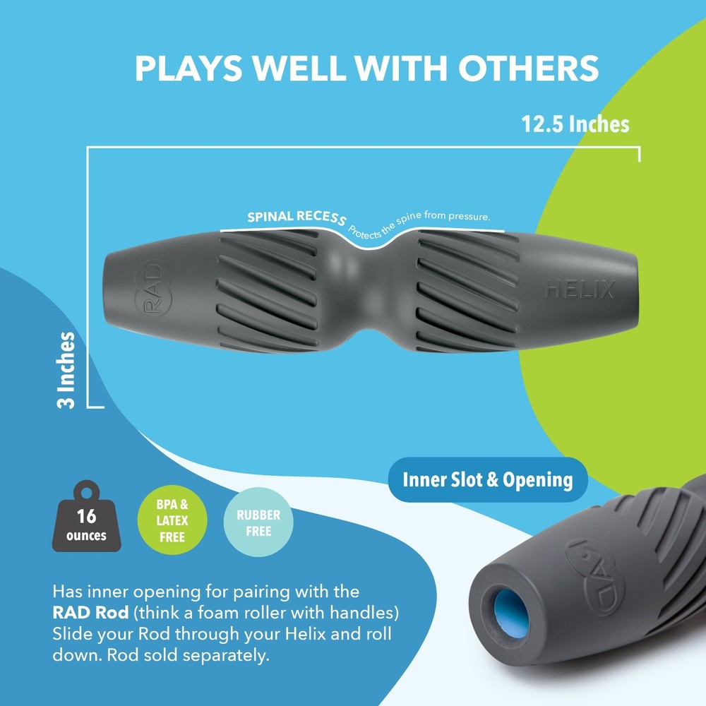 RAD Helix – Compact High-Density Exercise Foam Roller – Deep Tissue - NEW