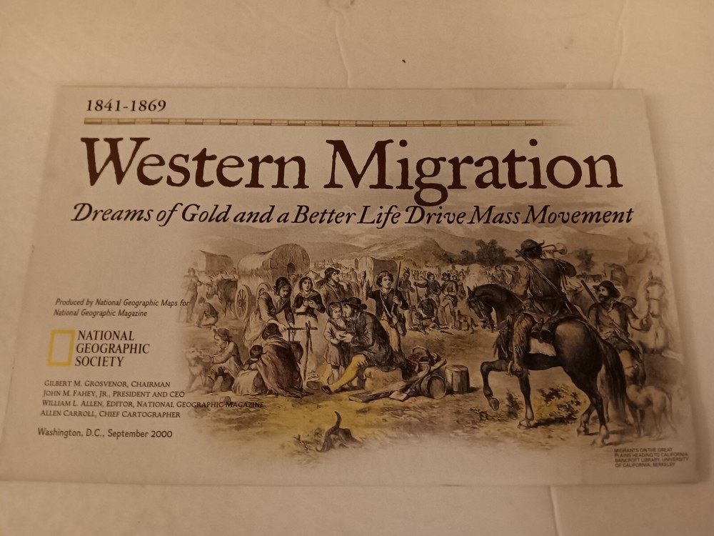 National Geographic Folded Map Western Migration From September 2000 Mint
