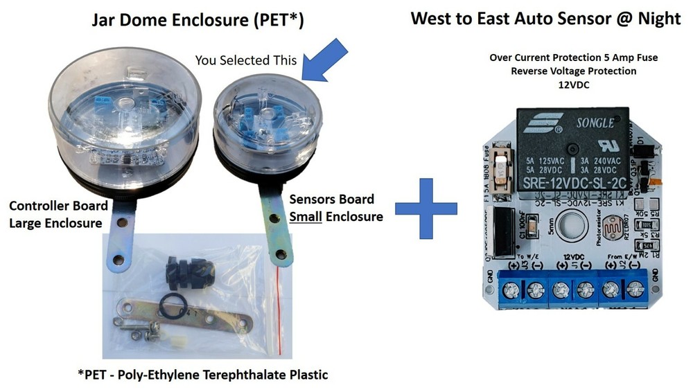 12V 5Amp West East Auto Sensor DIY PV Panel Sun Tracking Controller + Enclosure