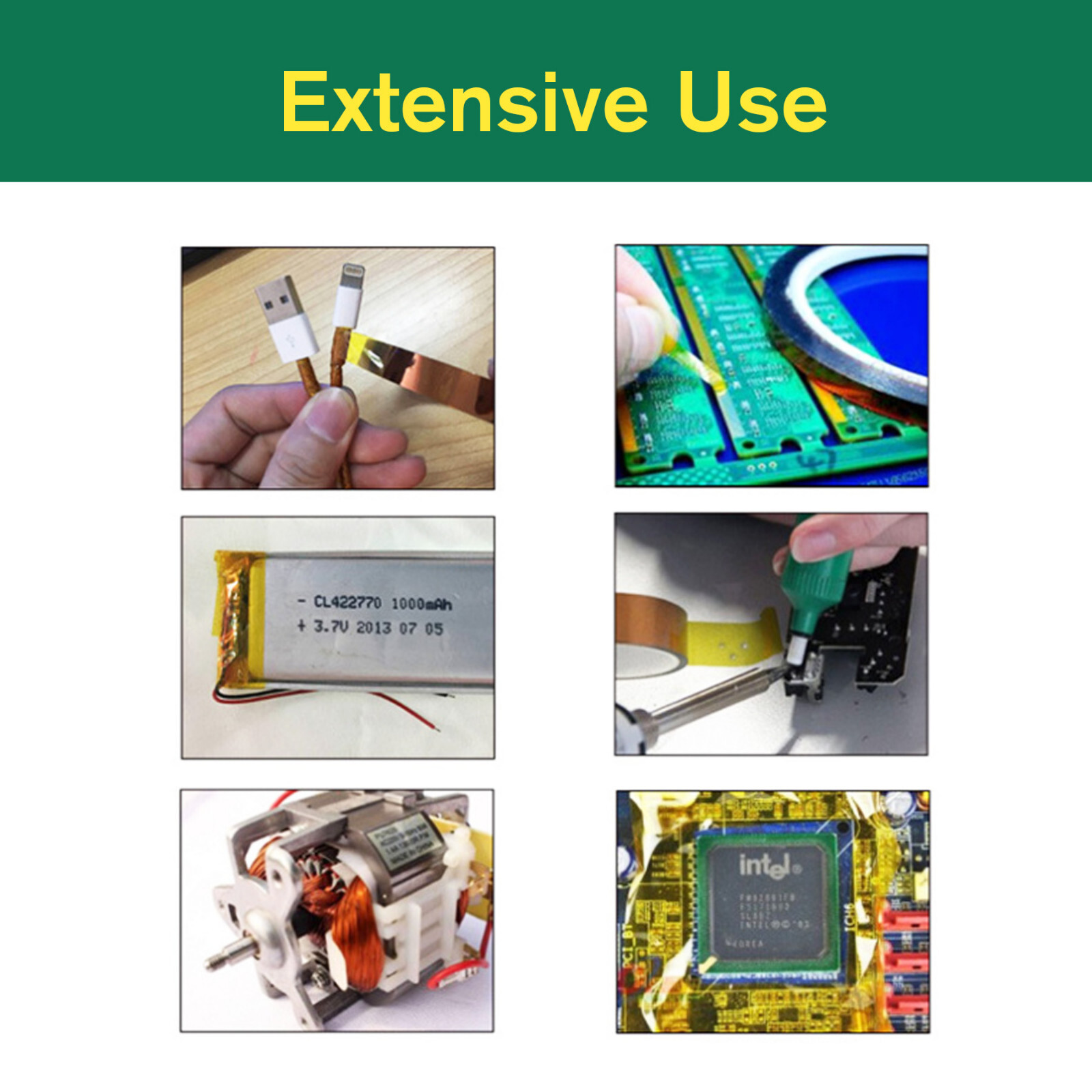 2 Rolls Heat Resistant High Temperature Tape Kapton 20mm x 52ft Transfer Thermal