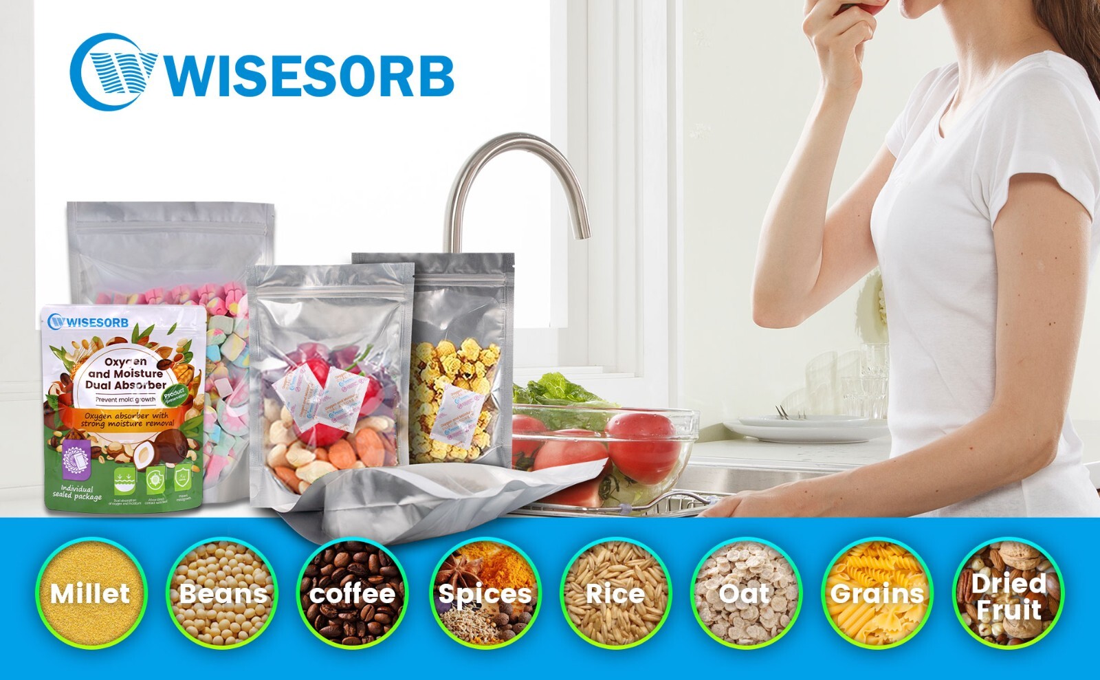 Oxygen Absorbers With Strong Moisture Removal for Long Term Food Storage