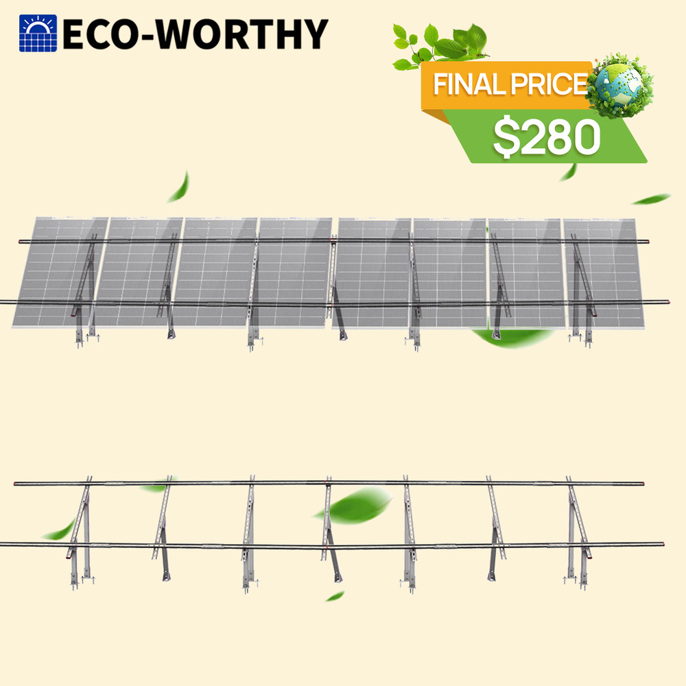 ECO-WORTHY Adjustable Solar Panel Mounting Brackets Kit System for 8PCS Panels