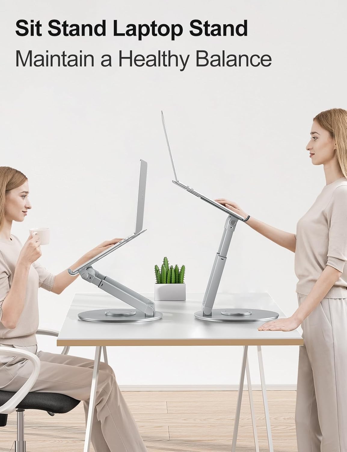 Height Adjustable Laptop Riser with Swivel Base – Perfect for Healthy Posture