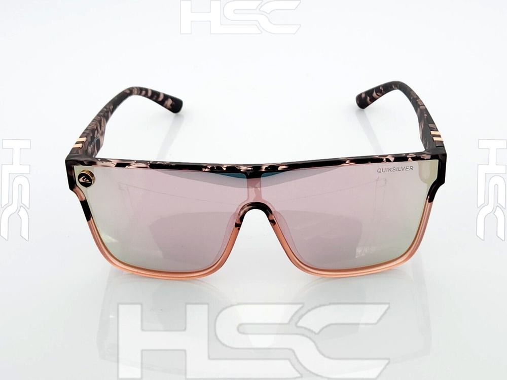 Quicksilver SciFi Shield Sunglasses Tortoise Shell Frame Flash Pink Mirror Lens