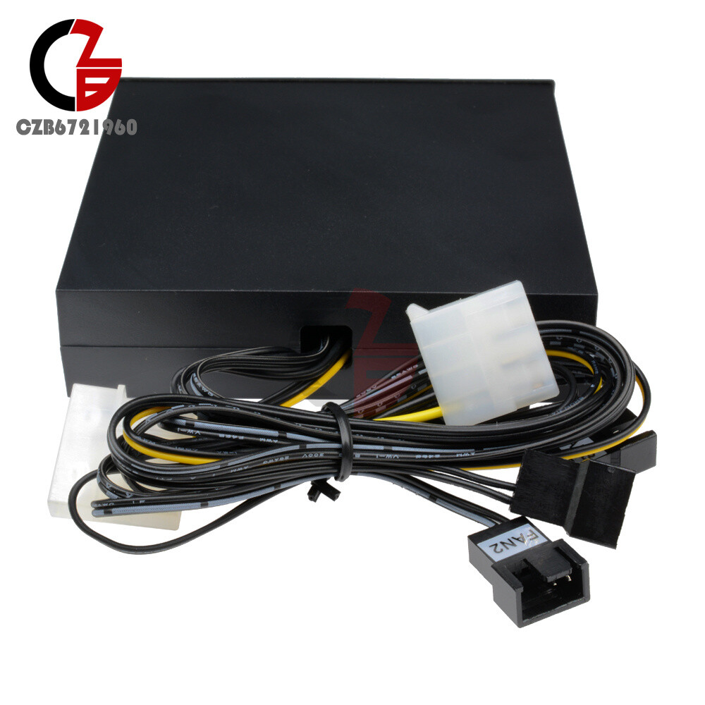 4 Channel Fan Speed Control Controller LED Cooling Front Panel For 3.5" PC CPU