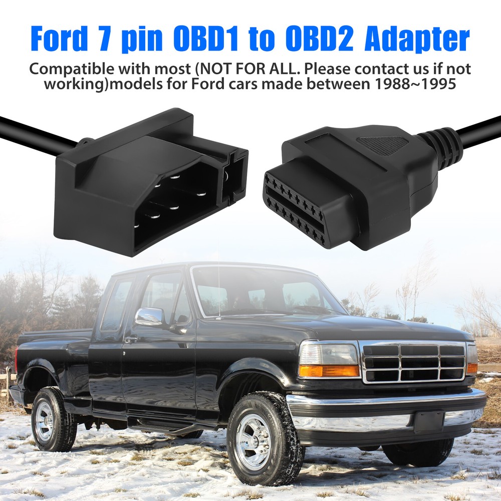7Pin OBD1 to 16Pin OBD2 Cable Adapter Code Reader Scan Diagnostic Tool For Ford