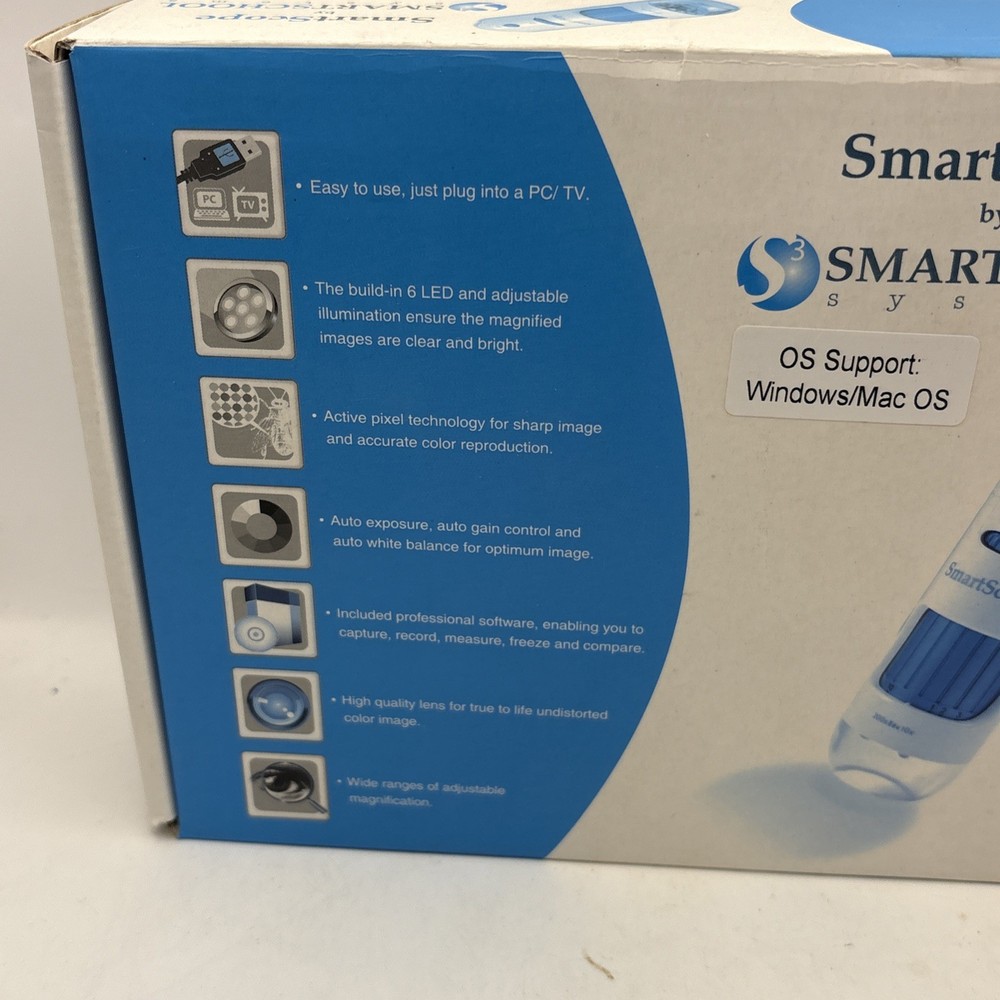 Smart MicroScope By Smart School Systems 200x Digital USB Microscope TESTED WORK