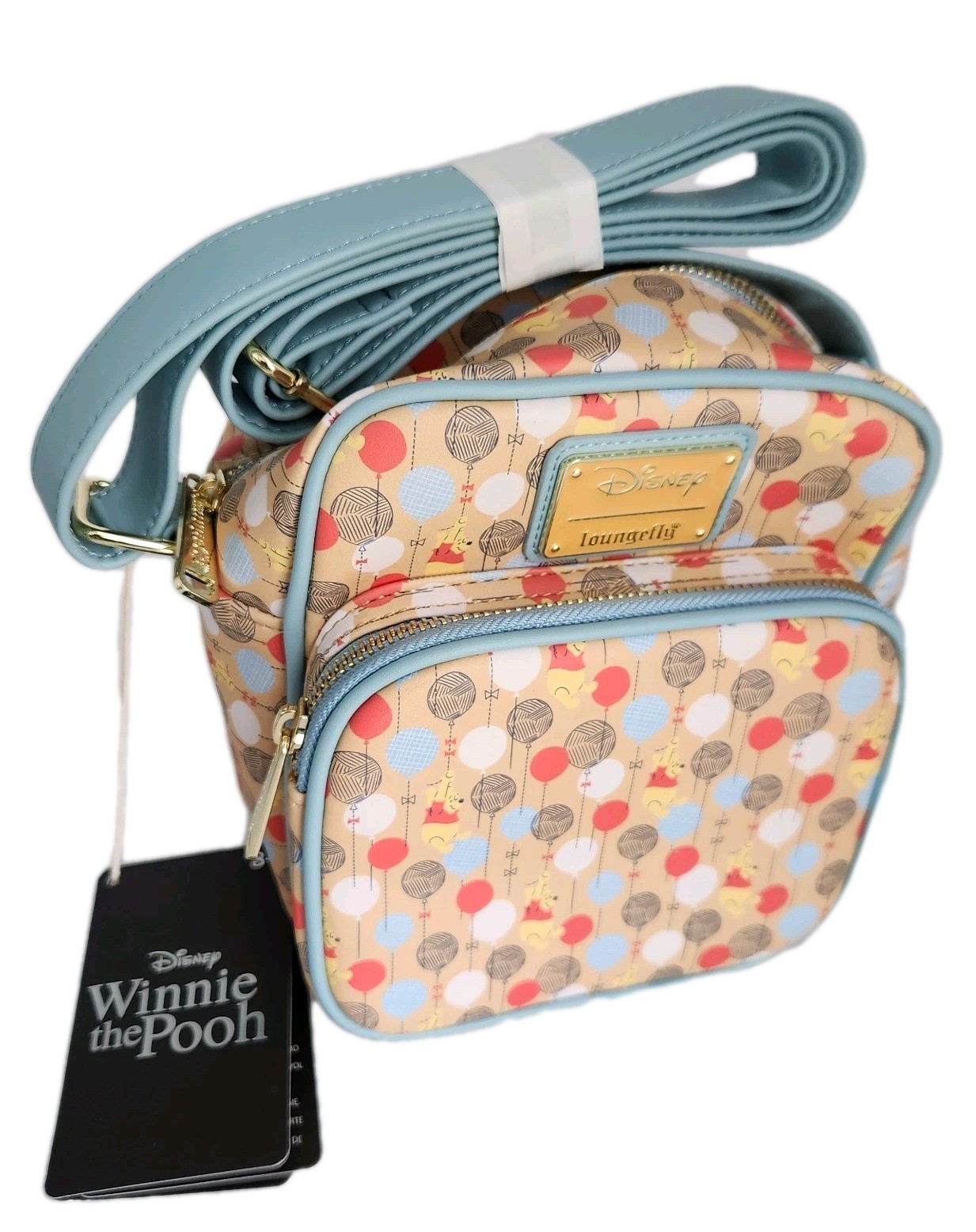 Loungefly Disney Winnie The Pooh Balloons All Over Print Crossbody Bag Purse NWT