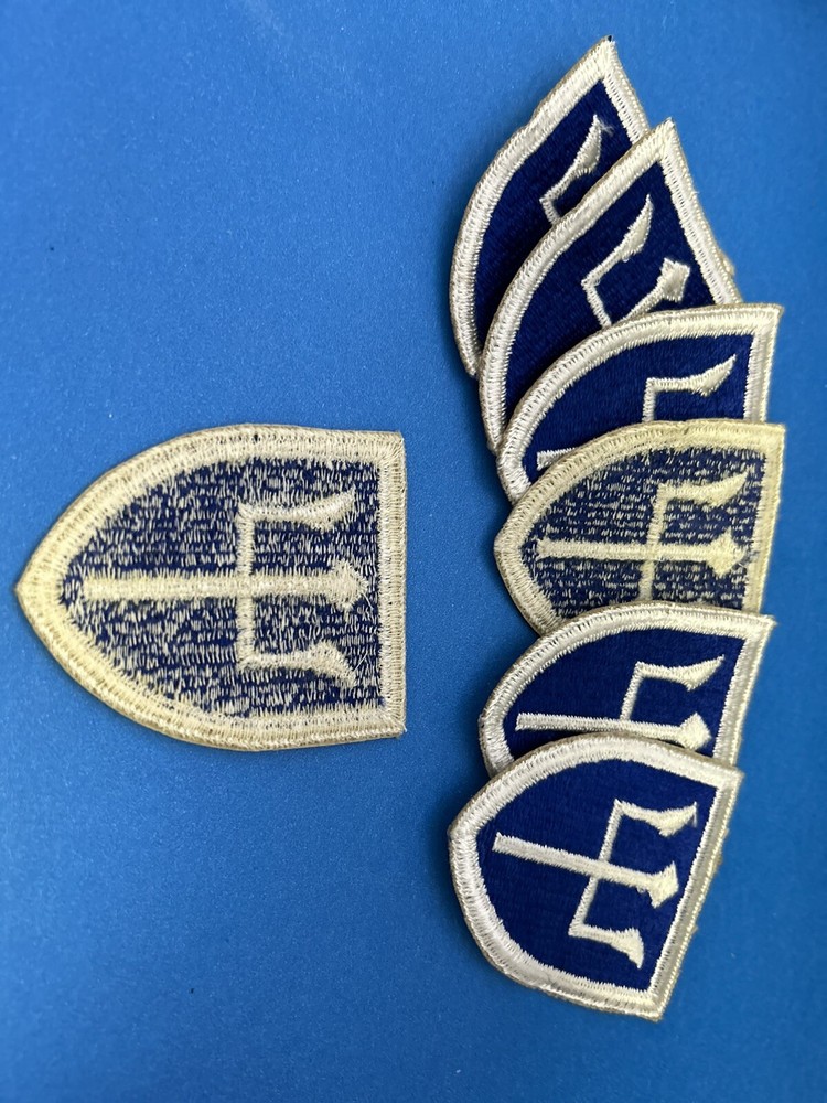 97th Infantry Division-Cut Edge-White Back Patch-TRIDENT----Original WWll **