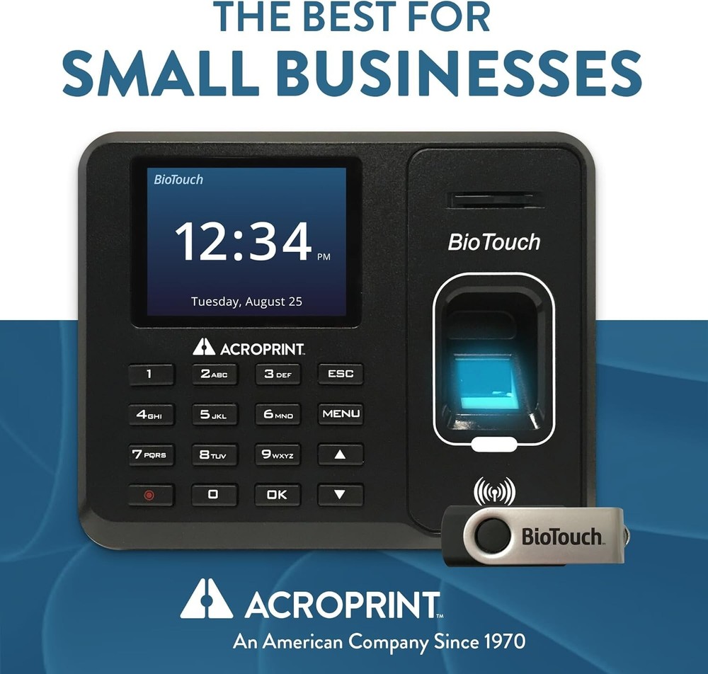 Acroprint BioTouch Biometric Fingerprint Proximity Time Clock Employee System
