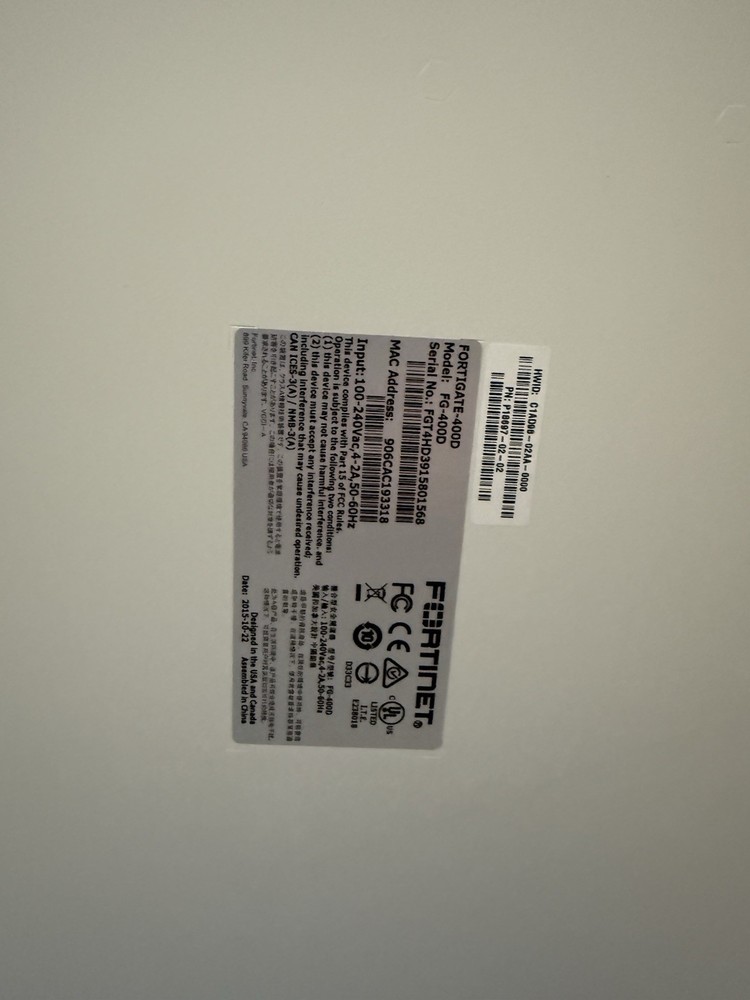 FortiGate 400D FG-400D Firewall Gateway network Security