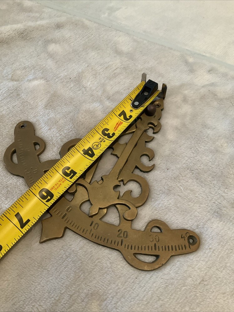 Solid Brass Mariner's Quadrant Scale Pendulum Inclinometer Ship Tilt Gauge 7”