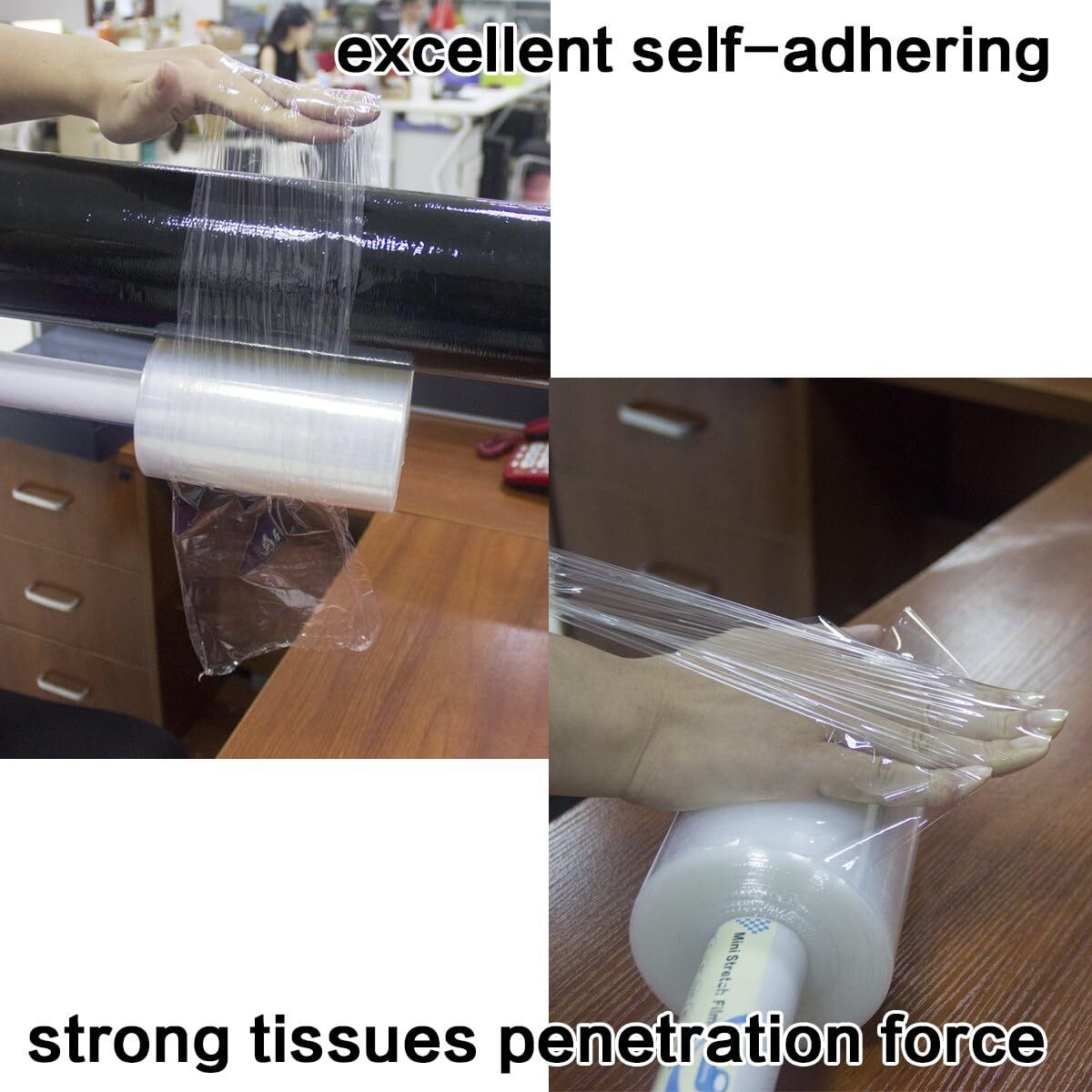 Clear Stretch Wrap 6"×1000'Plastic Wrap Roll for Moving Shipping Wrap,Industrial