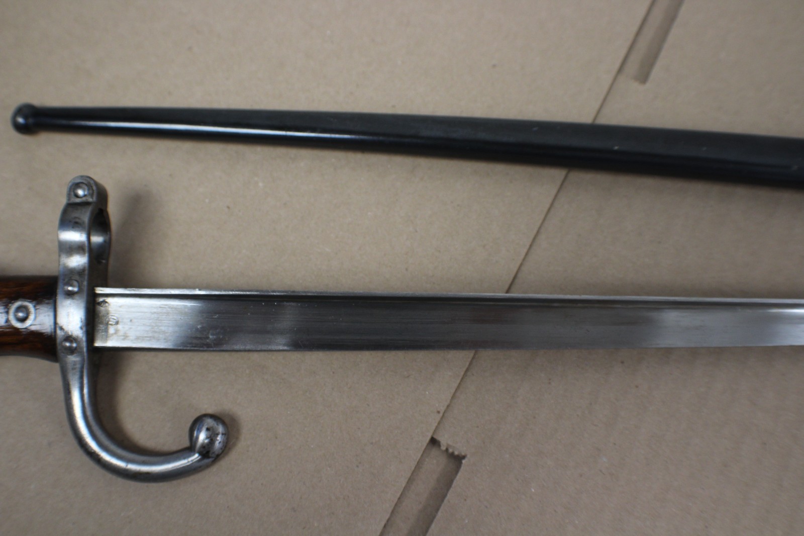 M1874 France GRAS Sword Type Bayonet W/Original Metal Scabbard