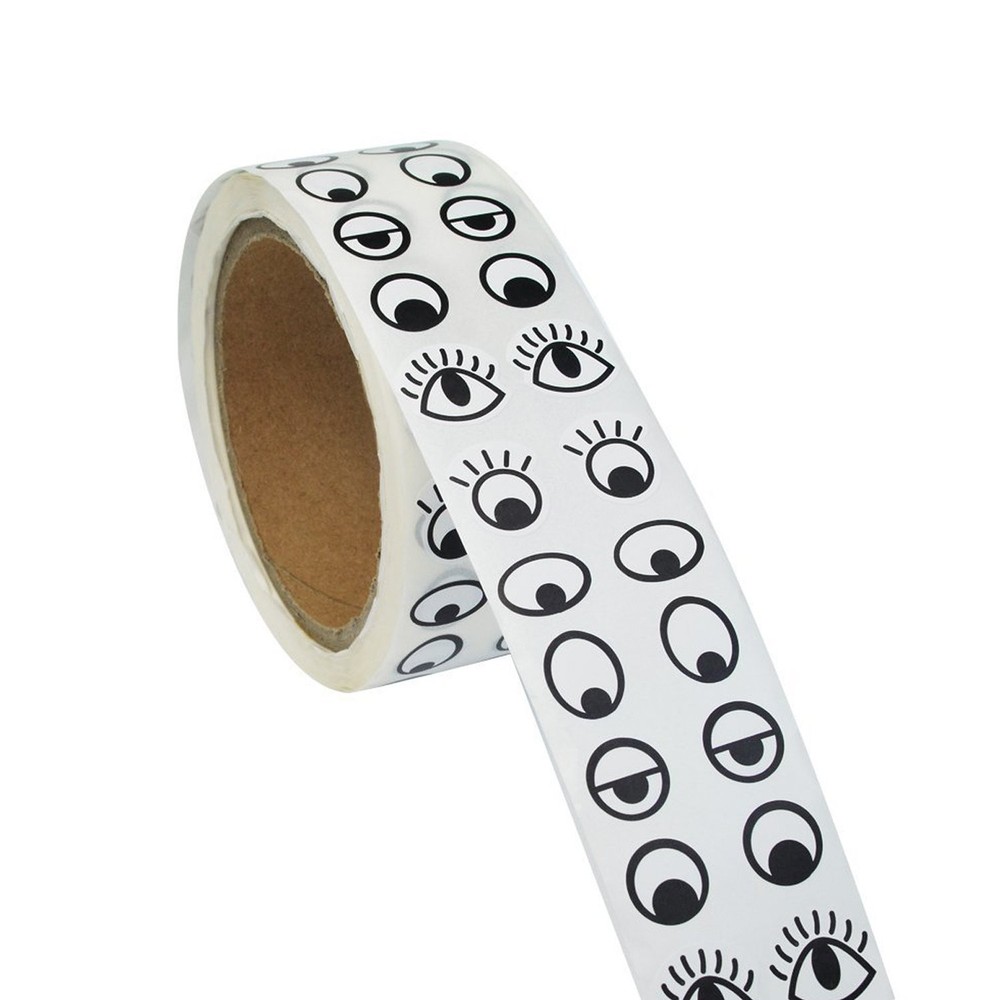 Lependor Black White Eye Stickers Labels Roll width 42mm, and