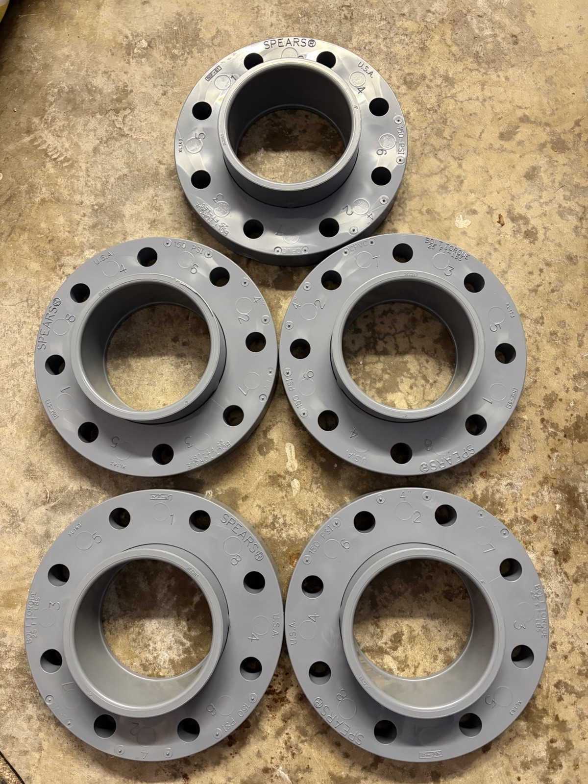 4” Schedule 80 CPVC Spears Vanstone Slip Flanges Lot Of 5 854-040C