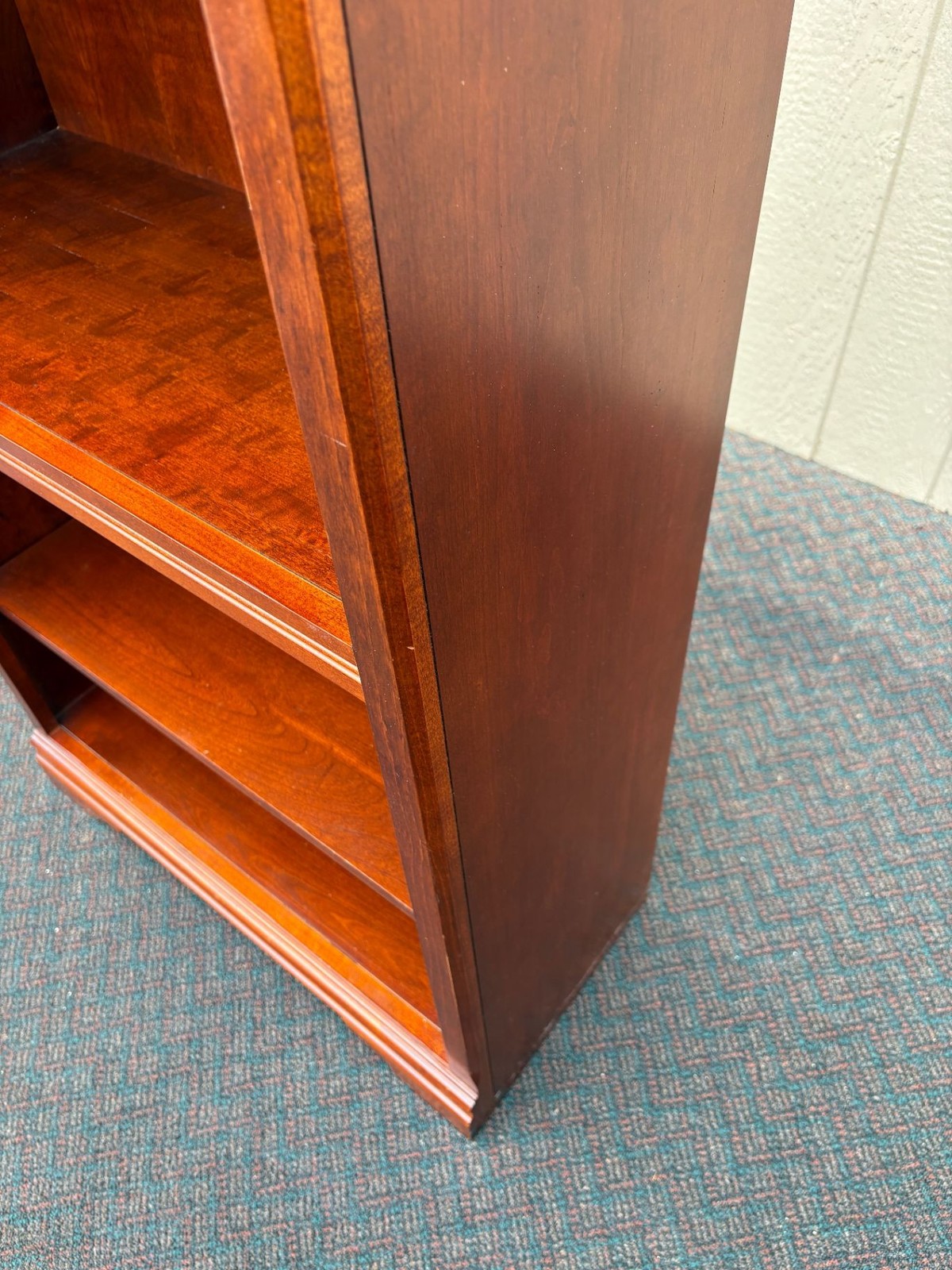 67505 Traditional Cherry Wood Bookcase with Beaded Trim Detail