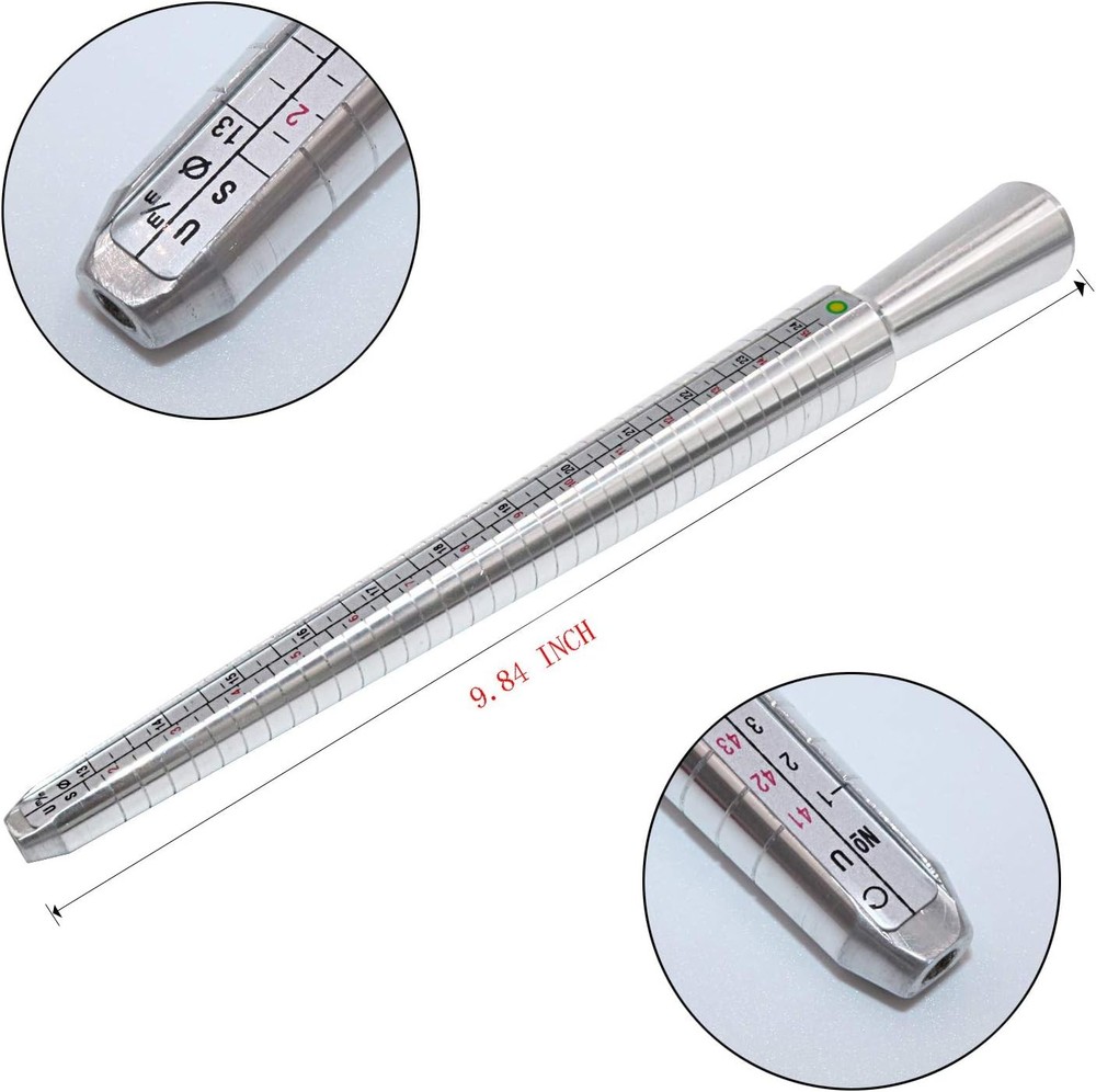 NIUPIKA Ring Sizer Measuring Tool Mandrel Measurer Sizing Kit...