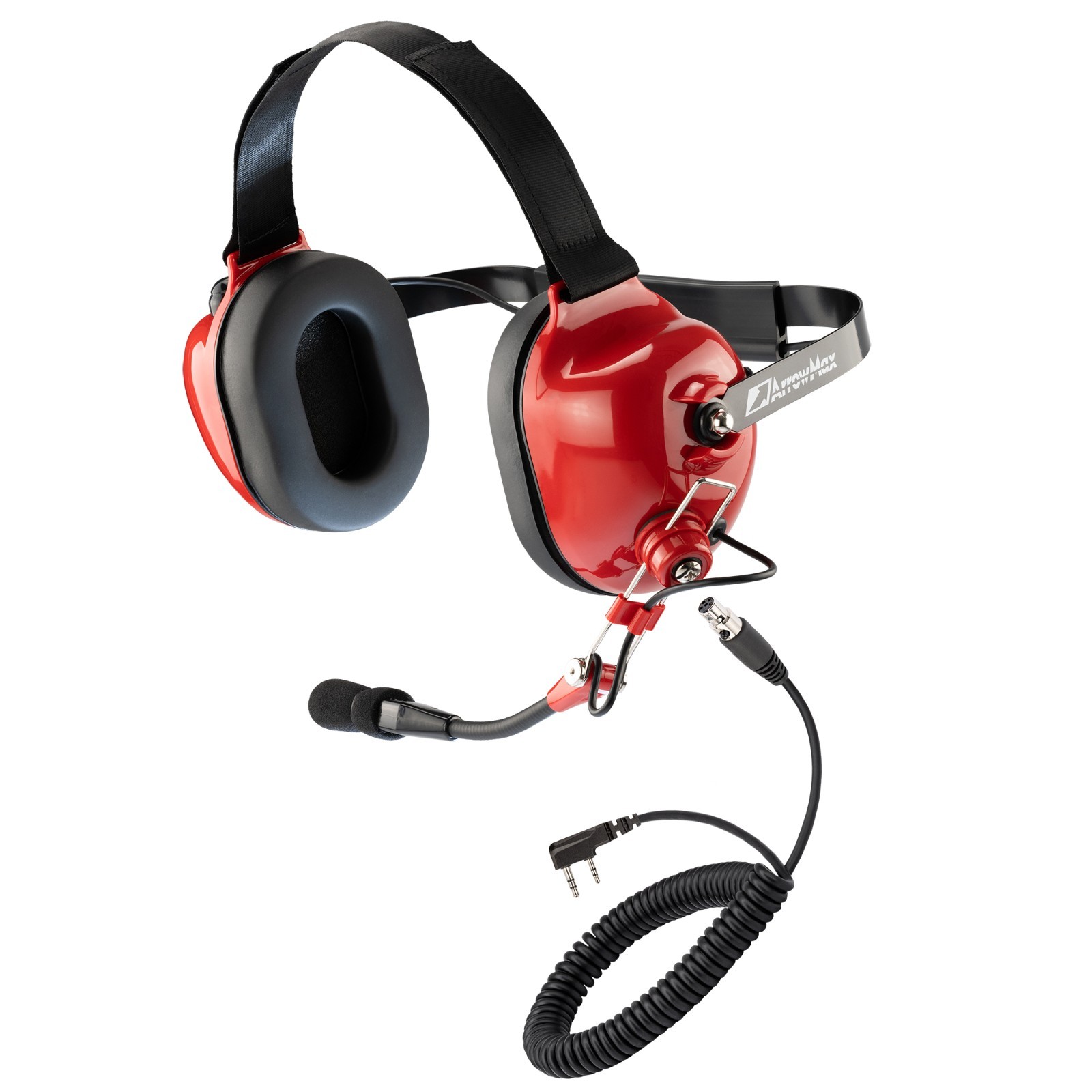 Racing Headset Red for Kenwood 2-Pin BaoFeng BTECH Radios with Noise Reduction