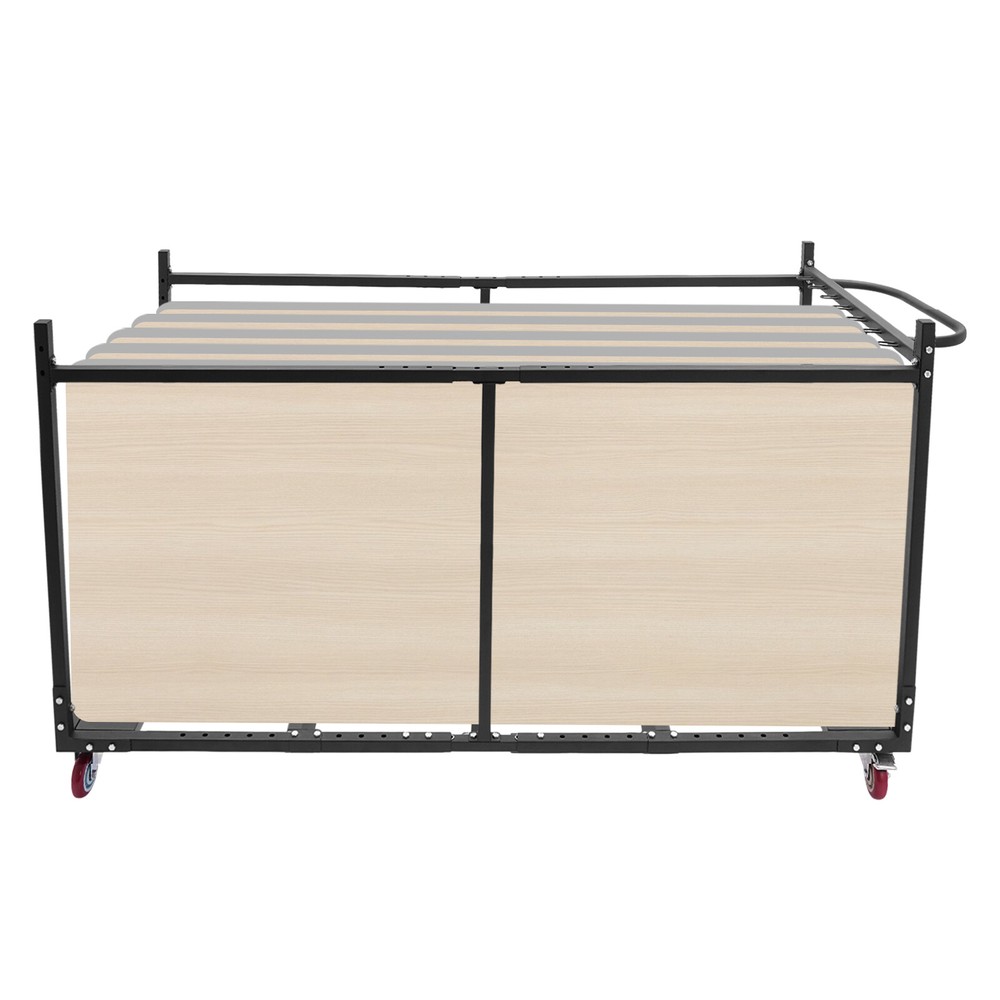 Folding Table Cart for 10 Tables, Adjustable with 4 Easy-Move Wheels