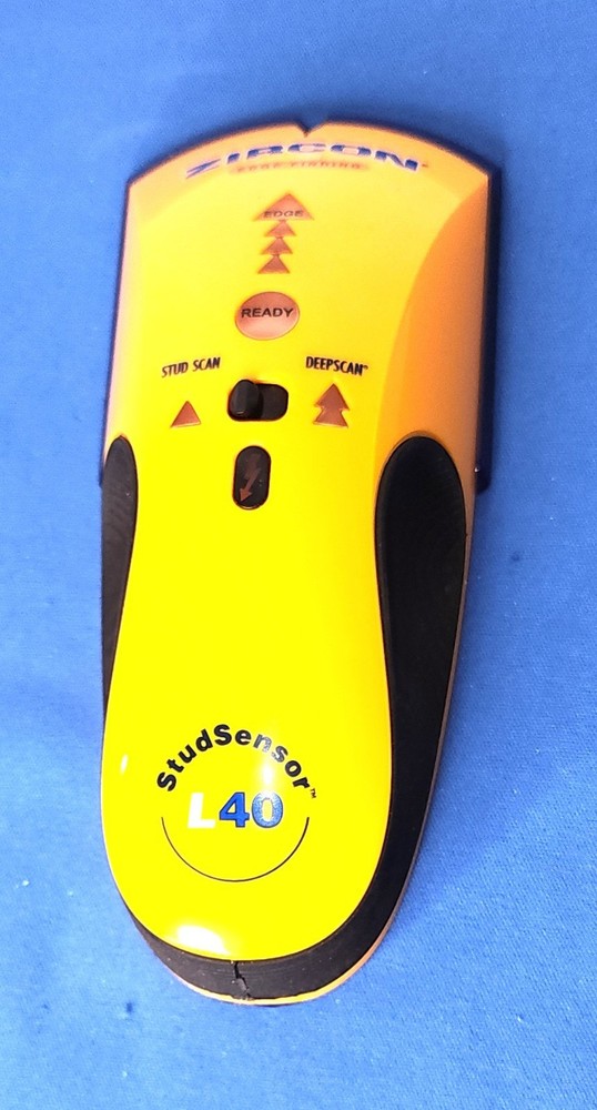 Zircon StudSensor L40 Electronic Stud Finder Wire Warning, 9V Battery Included