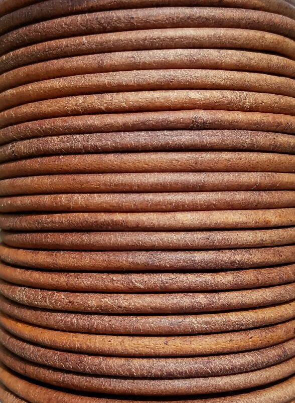 Round Leather Cord Antique Distressed Various Colors Lengths Widths 1mm 2mm 3mm