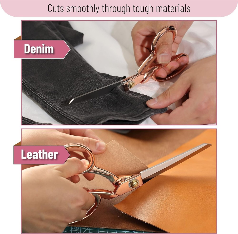 Rose Gold Fabric Scissors for Precision Sewing