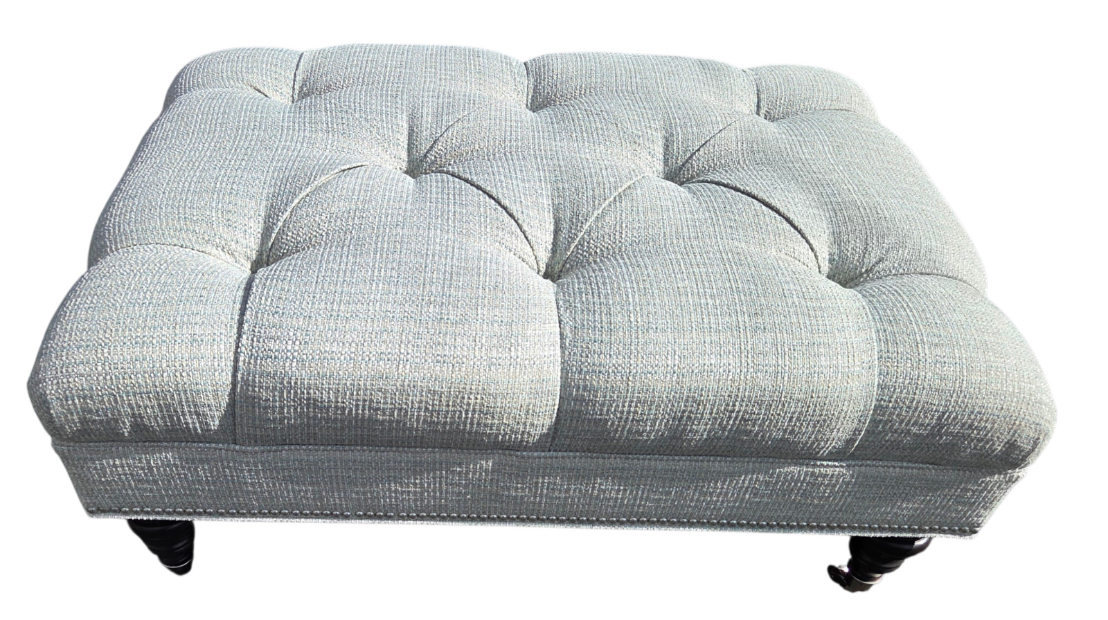 Ethan Allen Anton Chesterfield Style Ottoman Bench Hobb Nail Foot Stool