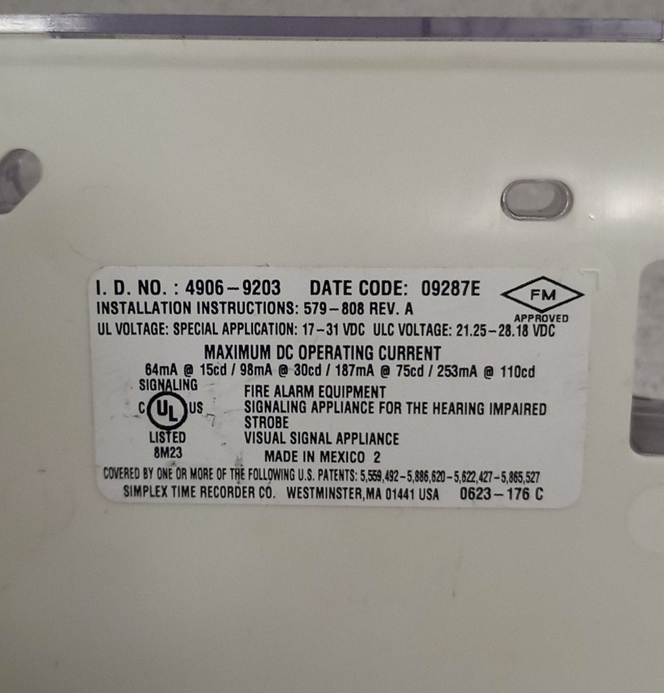 SIMPLEX # 4906-9203 MC Truealert VO Wall Mt