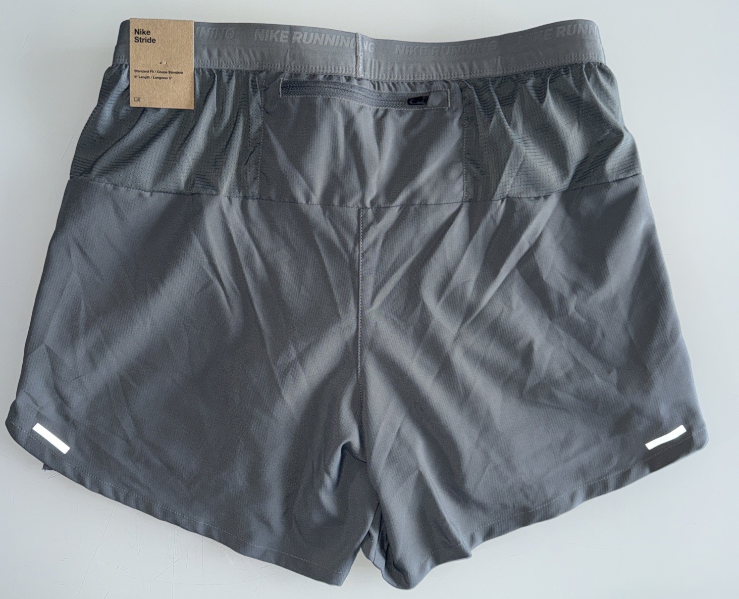 New Men’s M Nike Stride Running Lined 5” Inseam Dri-Fit Gray Workout Gym Shorts