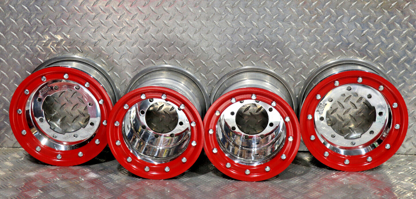 HONDA YAMAHA BANSHEE RAPTOR YFZ TRX BEADLOCKS ATV FRONT REAR POLISHED RED