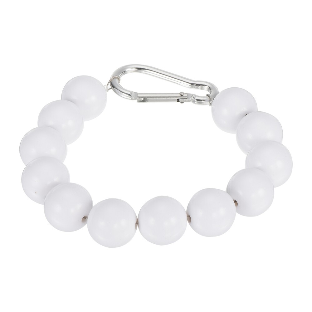 1 Pcs Flag Pole Beaded Retainer Ring, White