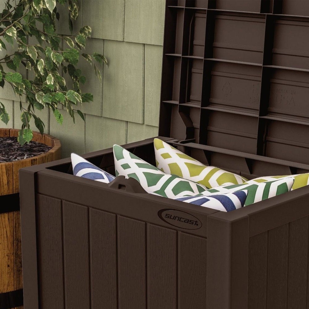 22-Gal. Weather-Resistant Resin Outdoor Storage Deck Box & Bench Java Brown