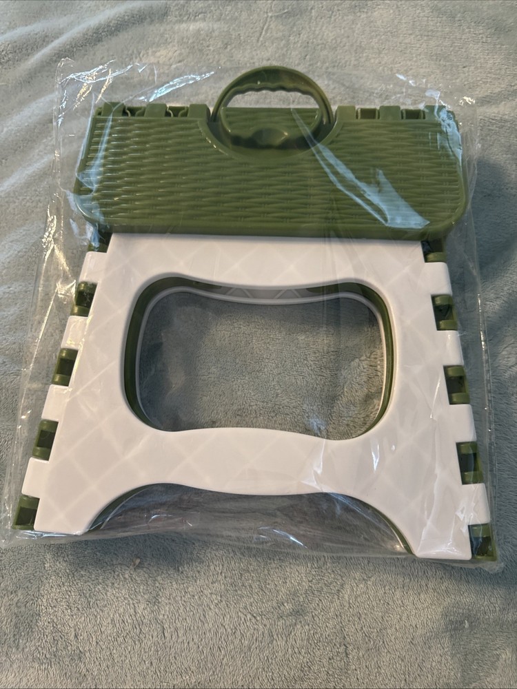 Portable Folding Stool Lightweight, Green & White, Squatty Potty Stool