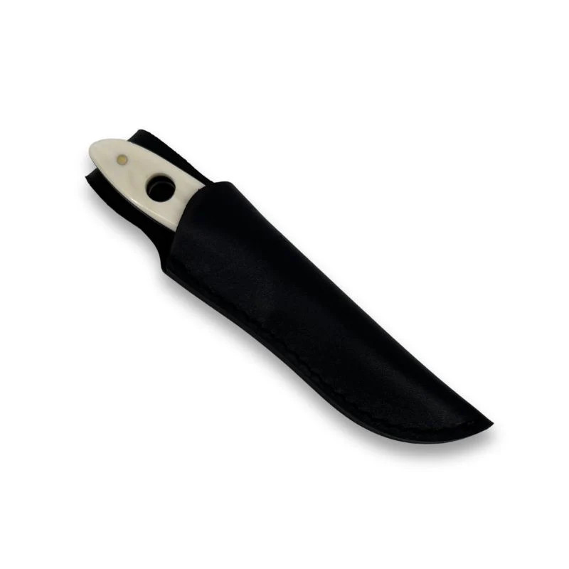 Russ Kommer Whiteout D2 Steel Fixed Blade Hunting Knife With Leather Sheath