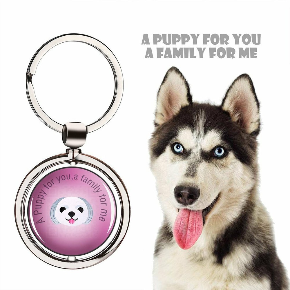 Pet ID Smart Tag Puppy Wireless Locator Keychain QR Code Rotatable without App