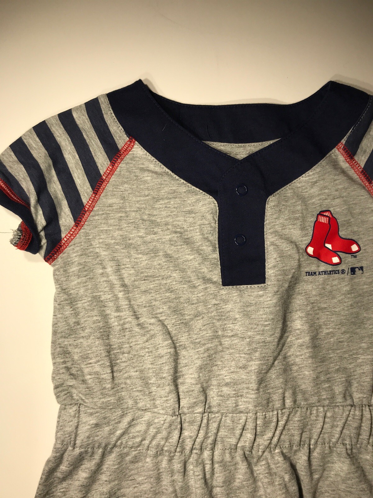 Toddler Girl's Boston Red Sox Striped Gray Dress - 18m, 2t, 3t, 4t - New!