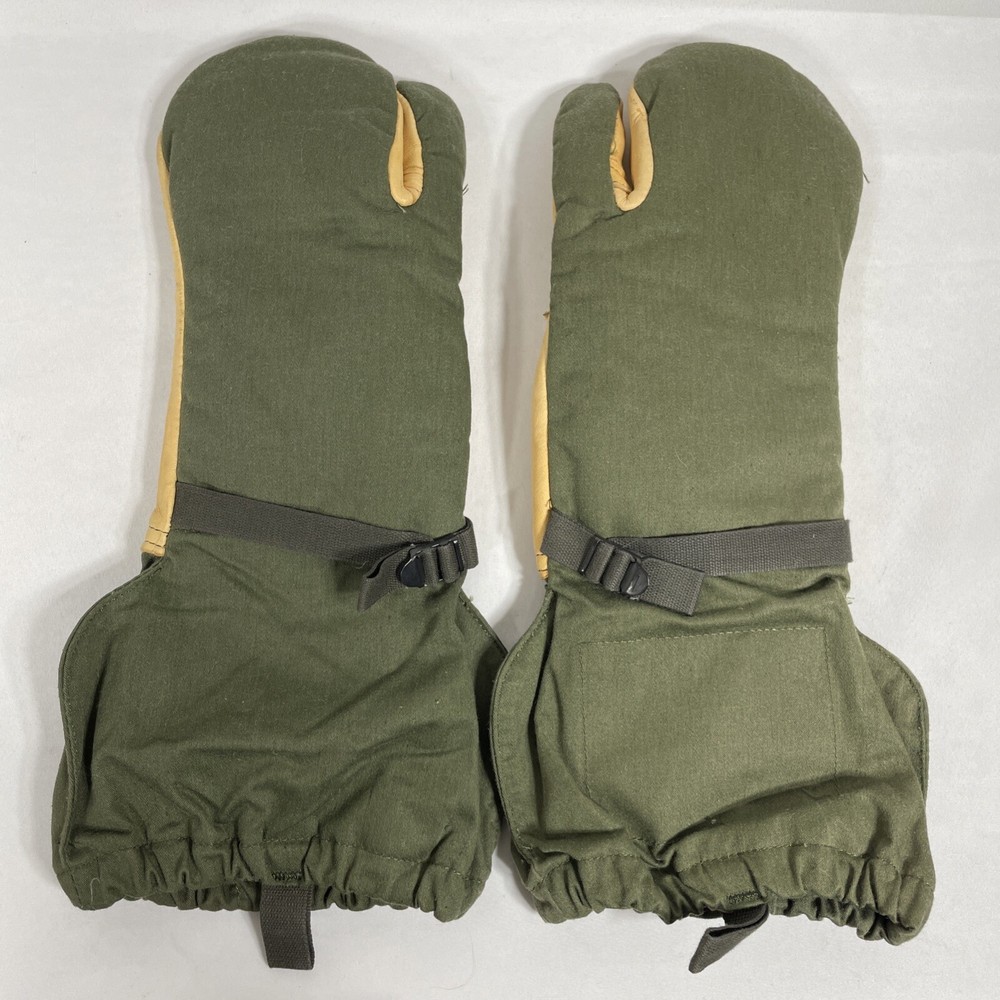US Military Cold Weather Trigger Finger Mittens Gloves Shell & Wool Insert Med