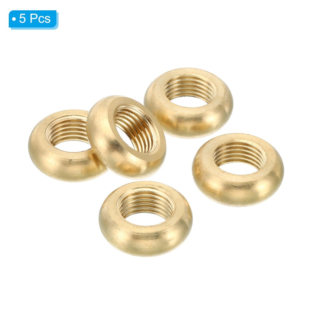 M10x1 Round Locknut 5pc Solid Brass Edge Flat Nut Thin Screw Lock Nut 16.5mmx6mm