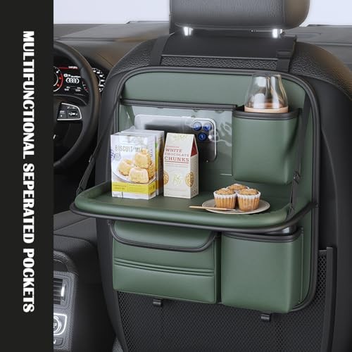 Car Backseat Organizer with Foldable Table Tray,Hanging Black(Short Edition)