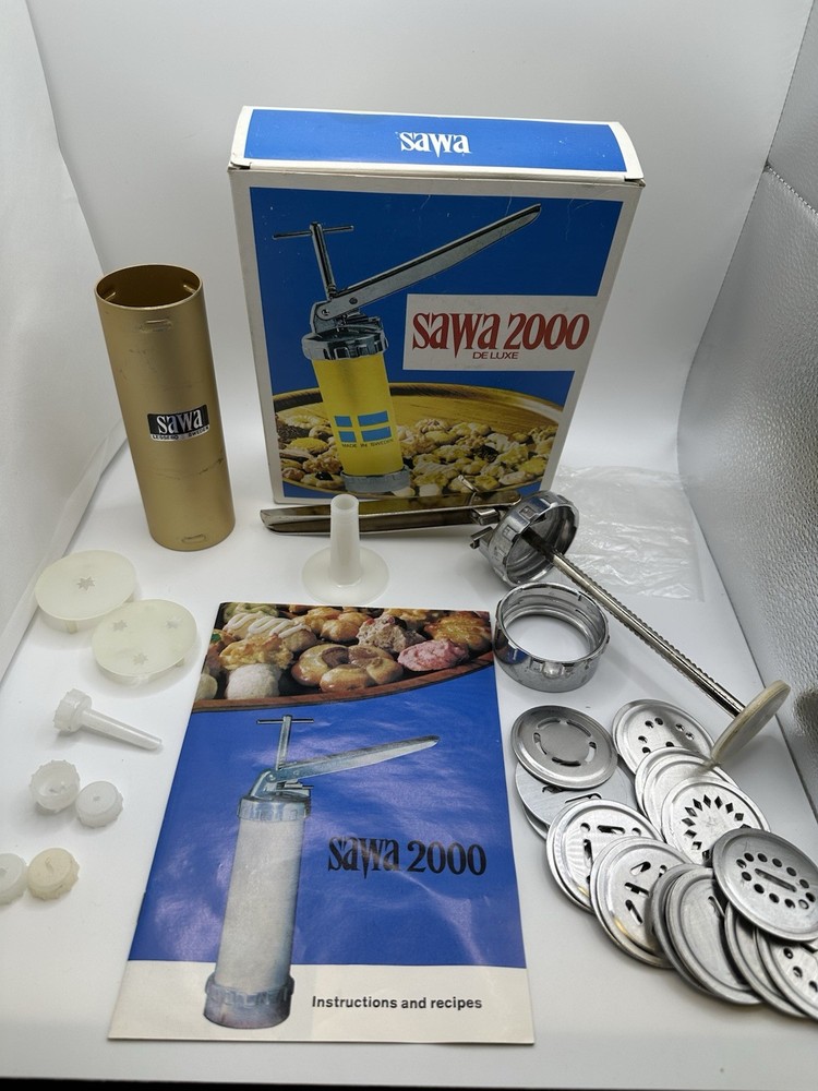 Sawa 2000 Deluxe Original Box & Instructions Cookie Press Gun Decorator EUC