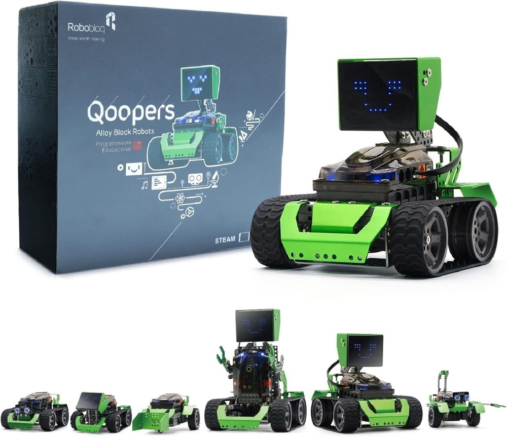 Robobloq Qoopers 6 in 1 Programming Robot Building Kit with Remote Control, LED
