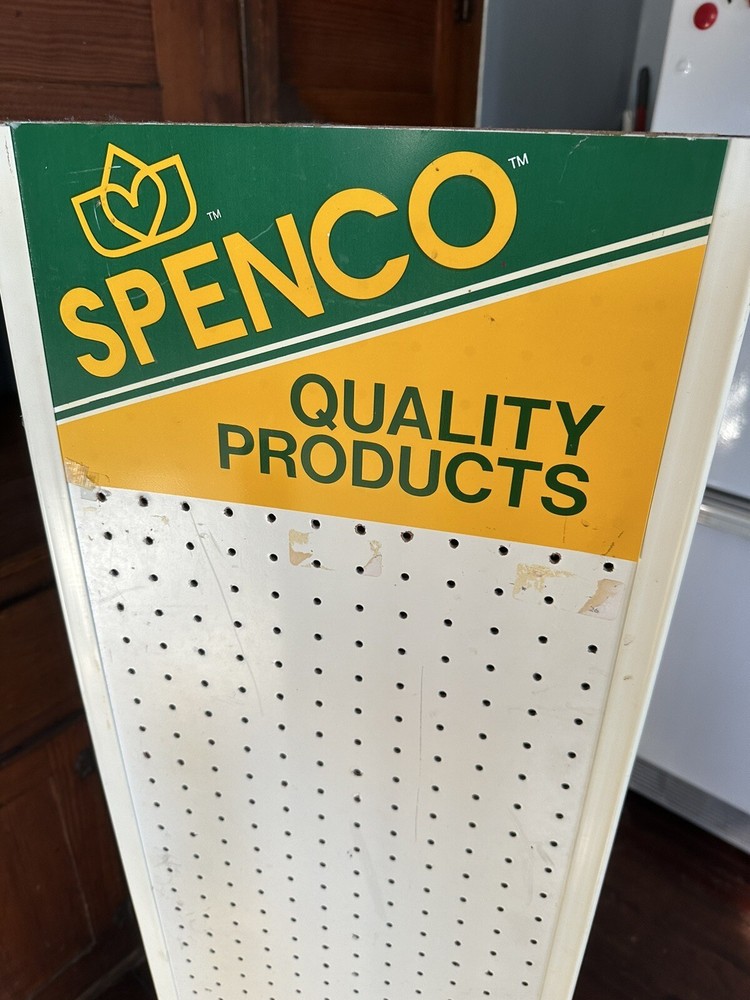 Large Advertising Spinning 3 Sided SPENCO Pegboard Rotating Floor Display Stand
